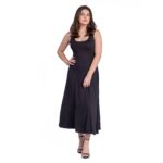 24seven Comfort Apparel Slim Fit A Line Sleeveless Maxi Dress