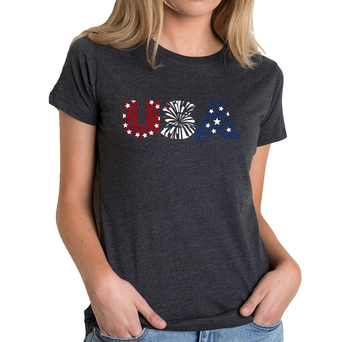 LA-Pop-Art-Women_27s-Premium-Blend-Word-Art-T-Shirt-USA-Fireworks